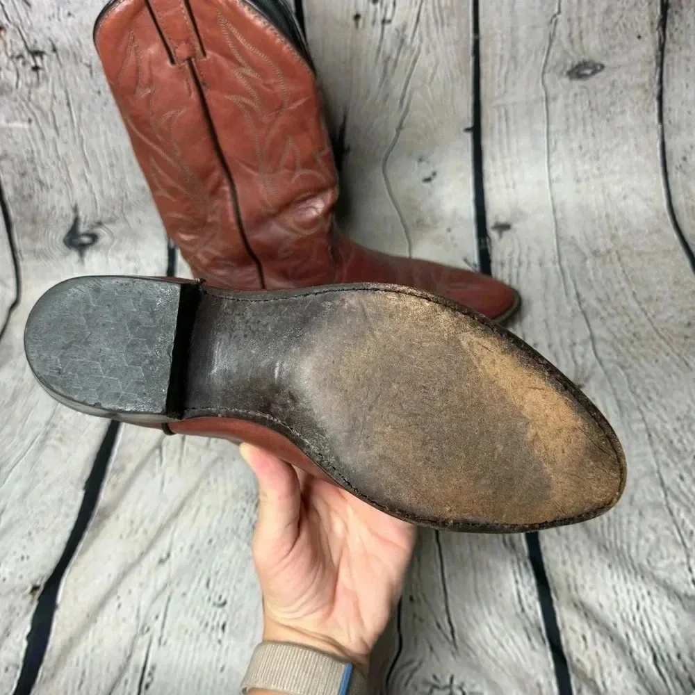 Vintage Laredo Mahogany Leather Cowboy Boots Men’s size 9 EE